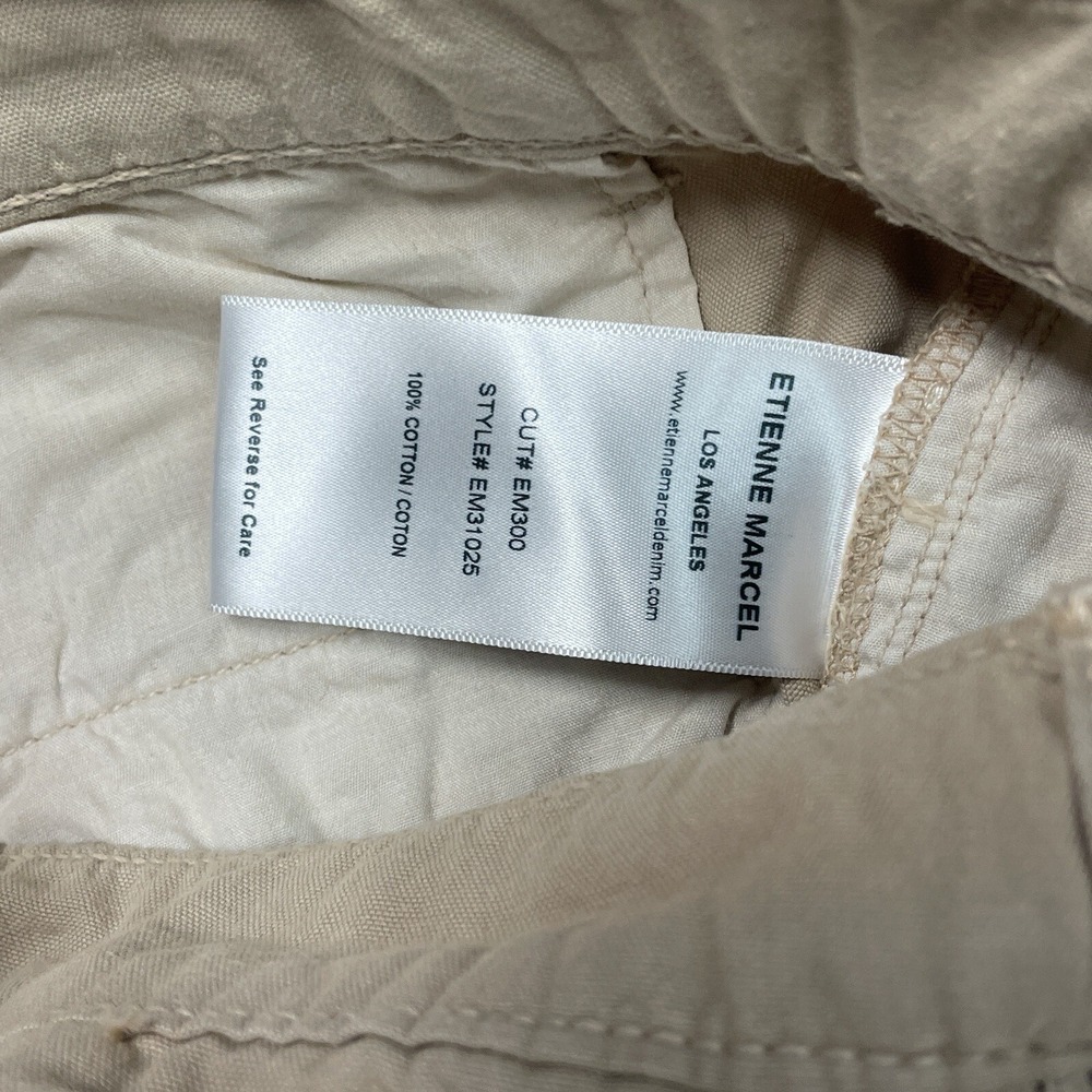 Etienne Marcel Pants Cargo Beige 28X27 Trousers EM31025 Straight‎ USA made EUC - Picture 6 of 13